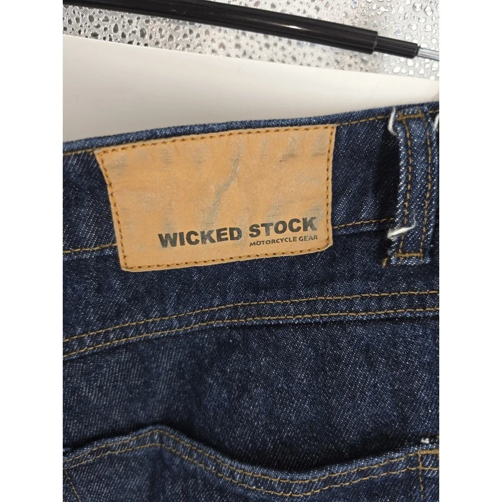 Wicked Stock Biker Jeans Size 42 x 32 Blue Denim Moto Pants Armor Ready USA Made